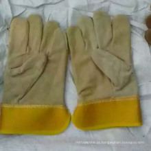 Popular Safety Patched Palm Cow Split Leather Worker Gloves